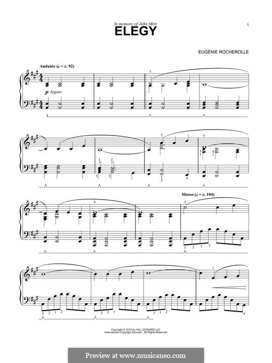 Elegy: For piano by Eugénie Rocherolle