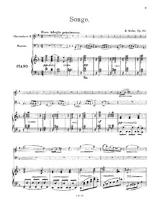 Songe, Op.80: Score for clarinet, bassoon and piano by Heinrich Molbe