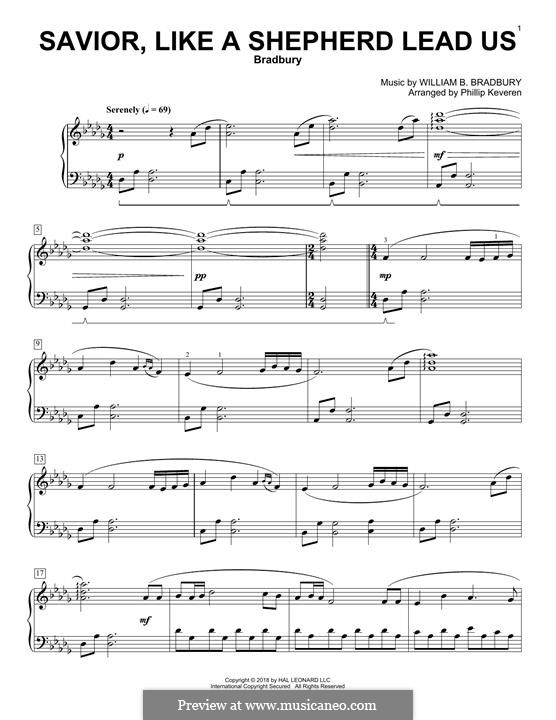 Savior, Like a Shepherd Lead Us: For piano by William Batchelder Bradbury
