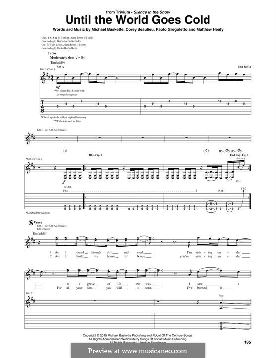 Until the World Goes Cold (Trivium): For guitar with tab by Michael Baskette, Corey Beaulieu, Matthew Heafy, Paulo Gregoletto