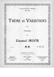 Theme and Variations for Piano, Op.80: Theme and Variations for Piano by Emanuel Moór