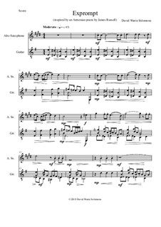 Exprompt - an Armenian song of farewell: For alto saxophone and guitar by David W Solomons