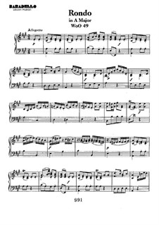 Rondo in A Major, WoO 49: For piano by Ludwig van Beethoven