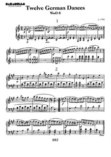 Twelve German Dances, WoO 8: For piano by Ludwig van Beethoven