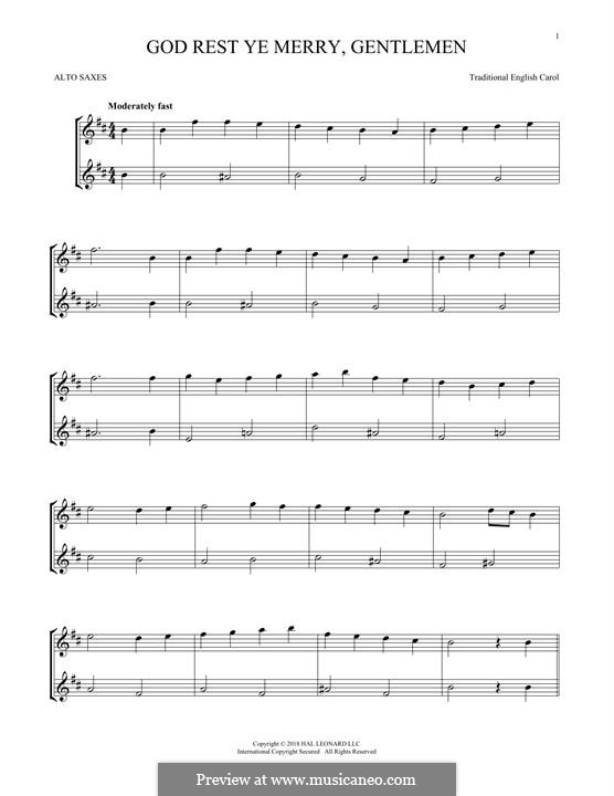 Instrumental version: For two alto saxophones by folklore