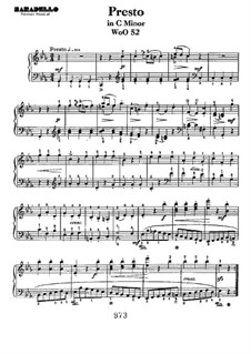 Presto in C Minor, WoO 52: For piano by Ludwig van Beethoven