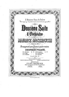 Suite for Orchestra No.2, Op.47: Movements I-III, for piano four hands by Moritz Moszkowski