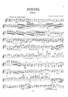 Sonata for Violin and Piano No.1 in G Major, Op.78: Score, solo part by Johannes Brahms