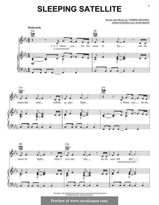 Sleeping Satellite: For voice and piano (or guitar) by John Hughes, John Beck, Tasmin Archer
