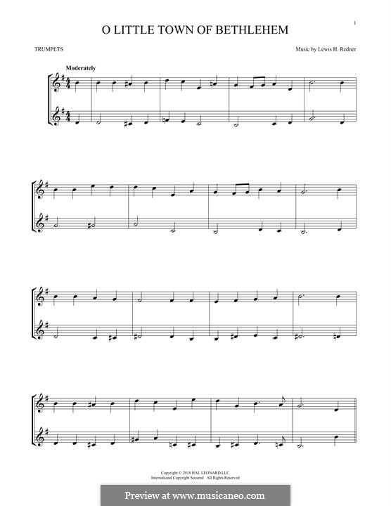 Two instruments version: For two trumpets by Lewis Henry Redner