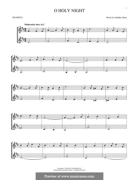 Instrumental version (Printable scores): For two trumpets by Adolphe Adam