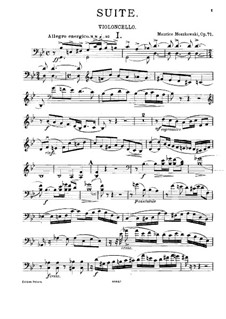 Suite for Two Violins and Piano, Op.71: For two violins (or violin and cello) and piano – cello part by Moritz Moszkowski
