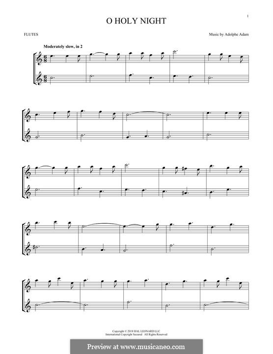 Instrumental version (Printable scores): For two flutes by Adolphe Adam