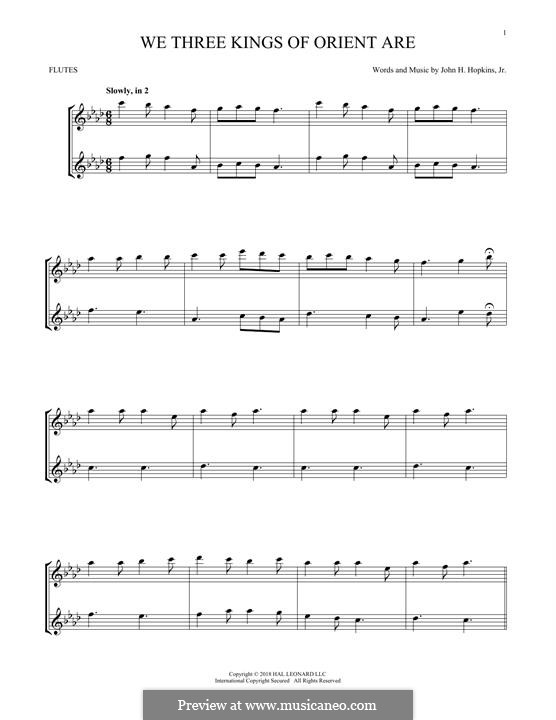 Chamber version: For two flutes by John H. Hopkins Jr.