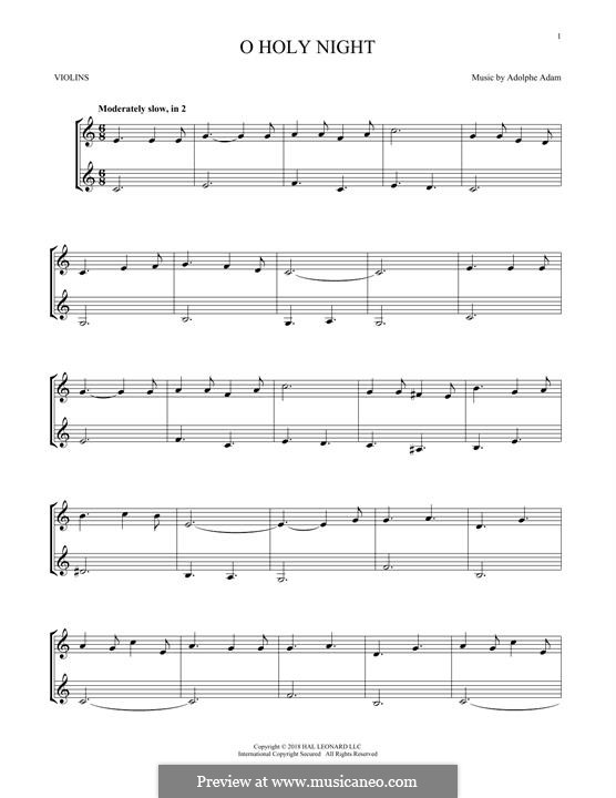 Instrumental version (Printable scores): For two violins by Adolphe Adam
