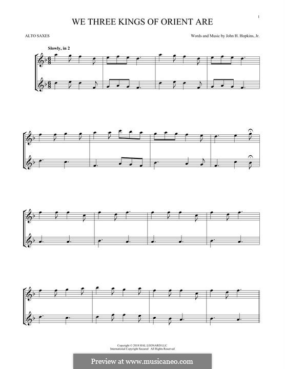 Chamber version: For two alto saxophones by John H. Hopkins Jr.