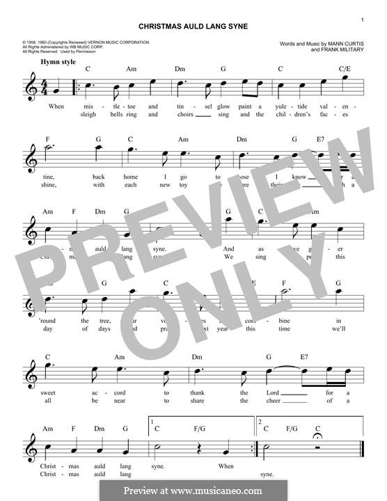 Christmas Auld Lang Syne by M. Curtis, F. Military on MusicaNeo