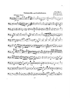 Concerto for Piano and Orchestra No.14 in E Flat Major, K.449: Arrangement for string quintet – cello and double bass part by Wolfgang Amadeus Mozart