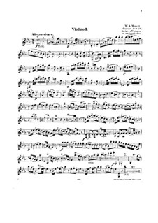 Concerto for Piano and Orchestra No.14 in E Flat Major, K.449: Arrangement for string quintet – violin I part by Wolfgang Amadeus Mozart