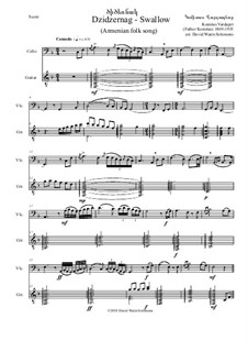 Swallow (Dzidzernag): For cello and guitar by Komitas Vardapet