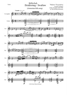 Swallow (Dzidzernag): For cor anglais and guitar by Komitas Vardapet