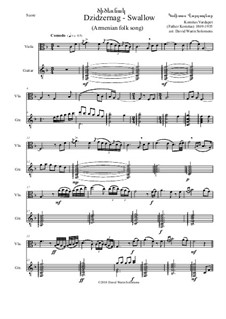 Swallow (Dzidzernag): For viola and guitar by Komitas Vardapet