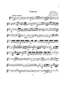 Concerto for Piano and Orchestra No.6 in B Flat Major, K.238: Arrangement for string quintet – violin II part by Wolfgang Amadeus Mozart