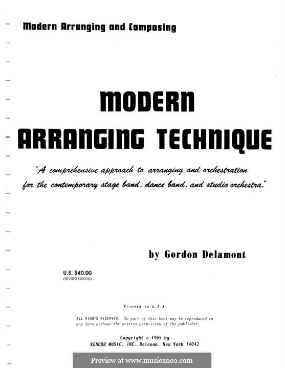 Modern Arranging Technique: Modern Arranging Technique by Gordon Delamont