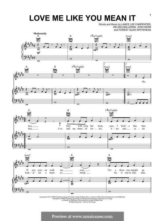 Love Me Like You Mean It by K. Ballerini, F.G. Whitehead, J. Kerr, L.L