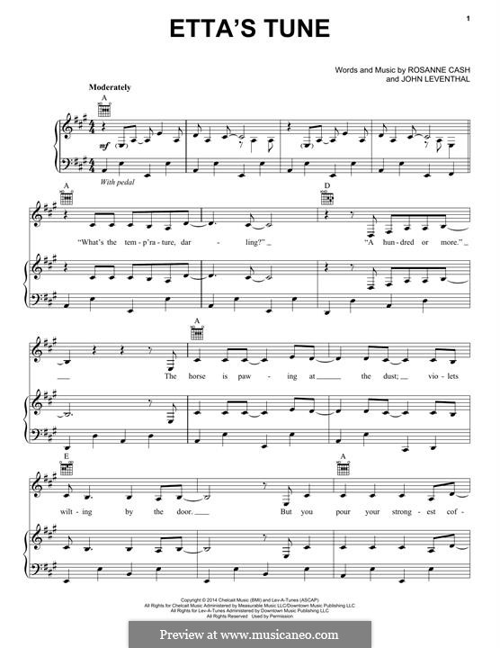 Etta's Tune: For voice and piano (or guitar) by John Leventhal, Rosanne Cash