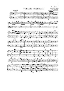 Concerto for Piano and Orchestra No.19 in F Major, K.459: Arrangement for string quintet – cello and double bass part by Wolfgang Amadeus Mozart