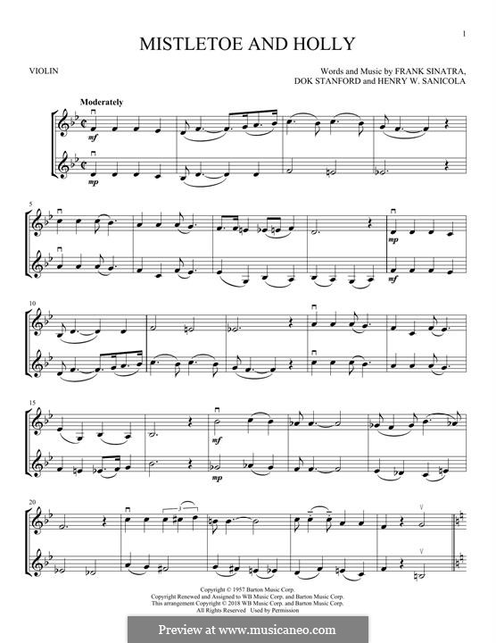 Instrumental version: For two violins by Dok Stanford, Henry W. Sanicola