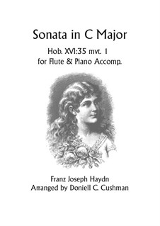 Sonata for Piano No.48 in C Major, Hob.XVI/35: Movement I, for flute and piano by Joseph Haydn