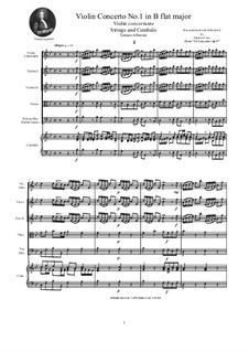 Concerto No.1 in B Flat Major: Score, parts by Tomaso Albinoni