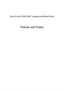 Prelude and Presto: Prelude and Presto by Henry Purcell