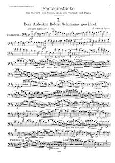 Fantastic Pieces, Op.12: Cello part by Johan Amberg