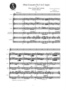 Concerto No.5 in C Major: For oboe and string orchestra – score and parts by Tomaso Albinoni