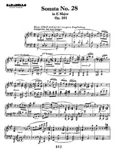 Sonata for Piano No.28, Op.101: For a single performer by Ludwig van Beethoven