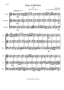 15 easy trios for double-reed trio (oboe, cor anglais, bassoon): No.8 Come live with me by folklore