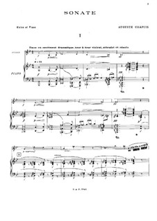 Sonata for Violin and Piano: Score by Auguste Chapuis