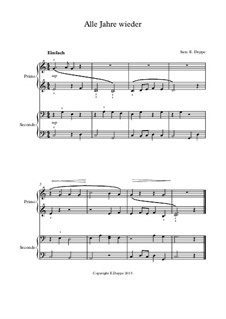12 Weihnachtslieder für Klavier zu 4 Händen: Nr.3 Alle Jahre wieder by folklore, Friedrich Silcher, Franz Xaver Gruber, Ernst Richter, Johann Abraham Schulz, James Lord Pierpont, Unknown (works before 1850)