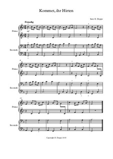 12 Weihnachtslieder für Klavier zu 4 Händen: Nr.10 Kommet, ihr Hirten by folklore, Friedrich Silcher, Franz Xaver Gruber, Ernst Richter, Johann Abraham Schulz, James Lord Pierpont, Unknown (works before 1850)