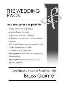 The Wedding Pack - brass quintet book / bundle: The Wedding Pack - brass quintet book / bundle by Thomas Augustine Arne, folklore, John Stainer, William Henry Monk, John Goss, John Bacchus Dykes, Conrad Kocher