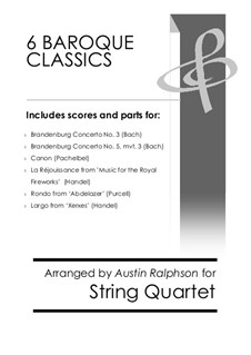 6 Baroque Classics: For string quartet bundle / book / pack by Johann Sebastian Bach, Henry Purcell, Georg Friedrich Händel, Johann Pachelbel