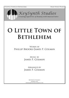 O Little Town of Bethlehem: For tenor and piano by James Colman