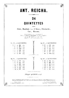 Woodwind Quintet in B Flat Major, Op.100 No.6: Clarinet part by Anton Reicha