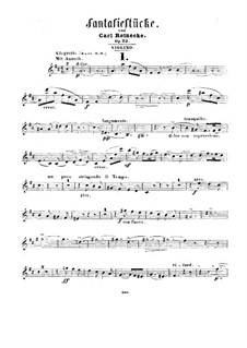 Fantasy Pieces for Clarinet (or Violin) and Piano, Op.22: Violin part by Carl Reinecke