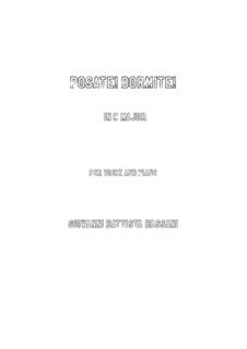 Posate, dormite: For voice and piano (C Major) by Giovanni Battista Bassani