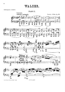Waltz for Piano Four Hands, Op.72: Second part by Nicolai von Wilm