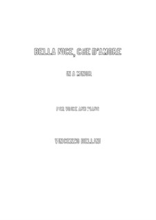 Bella nice che d'amore: A minor by Vincenzo Bellini